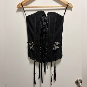 Frederick’s of Hollywood Alternative Gothcore Black Corset w/ Buckles Size Large